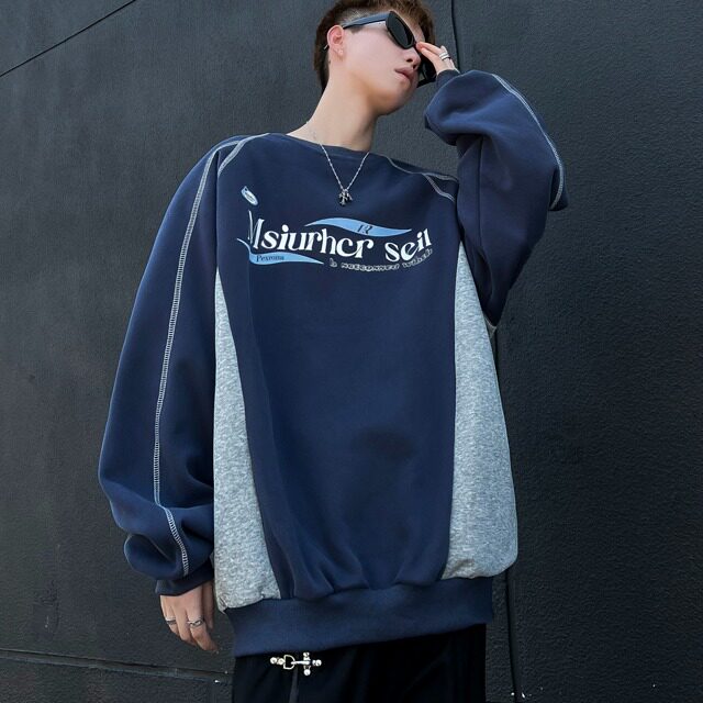 秋季美式小众情侣上衣oversize宽松复古印花卫衣男女WB297-P43,男装卫衣,星座412-2