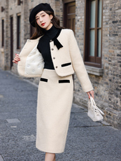 冬季气质羽绒小香风套装长裙两件套210-G23161-P255-K369，女装羽绒服，韩蜜菓