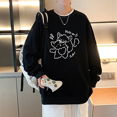 圆领卫衣男超大码胖子肥佬大号长袖t恤S6427-P28，男装T恤，电商A040