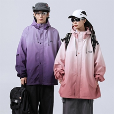 秋冬防水连帽扎染渐变颜色夹克外套冲锋衣宽松版型JK9262P-75，男装夹克，电商A128