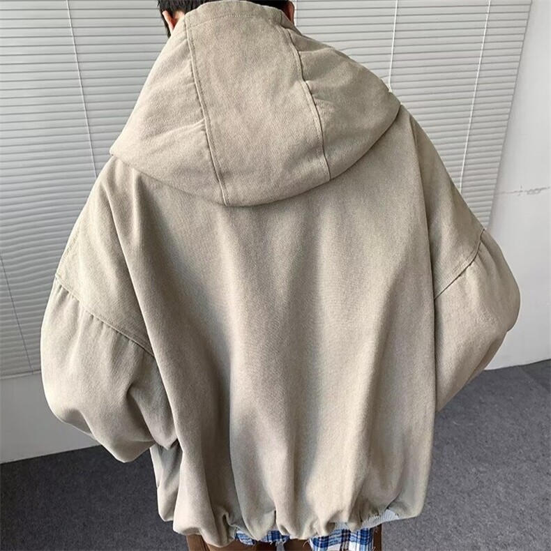 男士卫衣秋冬季2025新款宽松韩系慵懒风连帽开衫拉链外套,女装短外套,星座506A