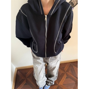 W10331-P60 网图现货 新款灰色开衫春日少女穿搭开春上衣日系新款图片