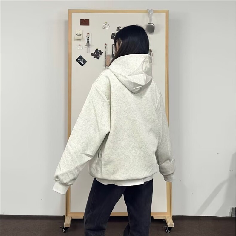 美式高街连帽卫衣男款2025秋冬新款时尚宽松休闲百搭情侣上衣外套,女装短外套,星座506A