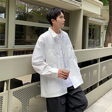 已下单24081-P55棉锦普洗面料秋季韩版休闲宽松长袖衬衫男士大码，男装衬衫，电商B280-1（原A049）