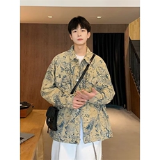 美式高街小众破坏风流苏花卉牛仔外套男水洗刺绣外套J2313P75，男装夹克，星座1116-2