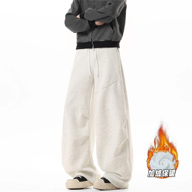 YK358特P42加绒48无影墙冬天加绒加厚褶皱弯刀卫裤休闲运动裤，男装休闲裤，电商A249