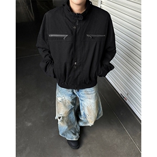 美式复古工装外套男秋冬季潮牌痞帅休闲短款立领夹克JK08577-P75，男装夹克，星座308B-2