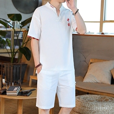 夏季短袖套装五分裤套装休闲新款风中式男，男装休闲套装，星座1206（原A206）