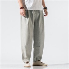 风春季休闲男士阔腿裤棉麻裤男士裤子哈伦裤宽松大码928P50，男装休闲裤，钱塘788(原4013)