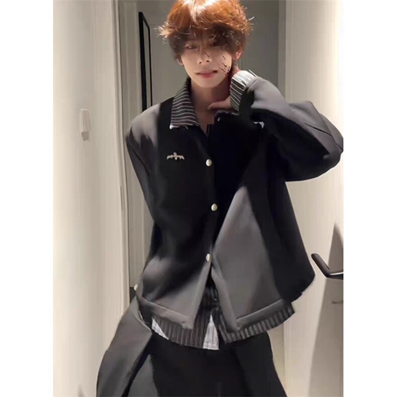简约时尚慵懒日系流行气质百搭文艺潮流假两件夹克原宿JD639,男装夹克,星座1116A（原606A-3）