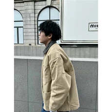 美式工装帆布外套男女2025春秋冬宽松百搭休闲夹克上衣W6656-P98，男装夹克，星座412-1