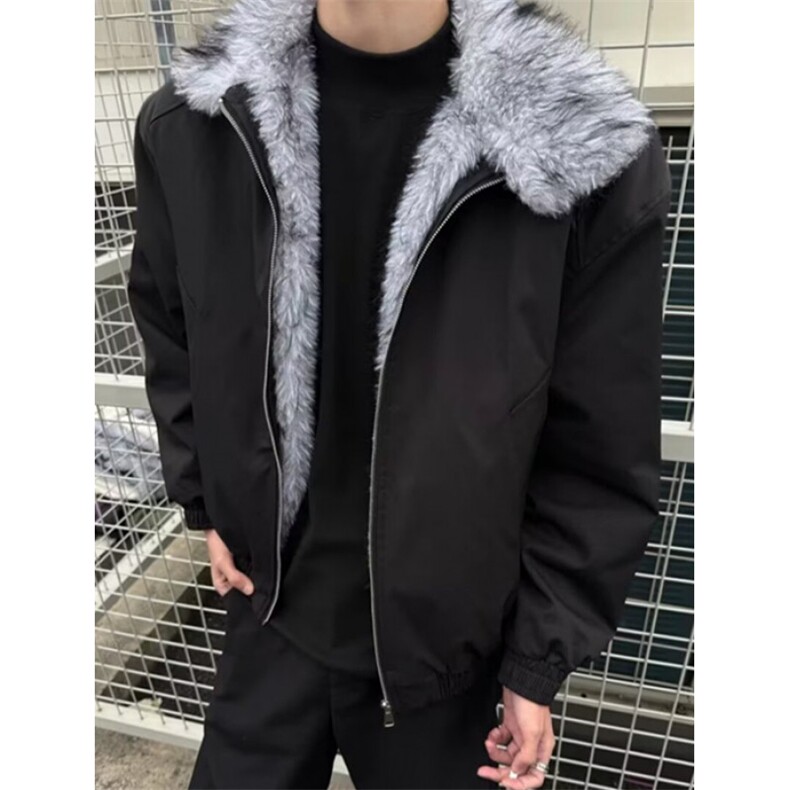 冬季美式座山雕翻领毛领棉衣男女情侣宽松保暖夹克棉服MW897,男装夹克,星座1116A（原606A-3）