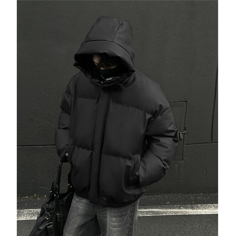 冬季潮牌棉衣男女宽松短款pu棉服加厚保暖棉袄情侣面包服立领外套,男装棉衣,星座307A