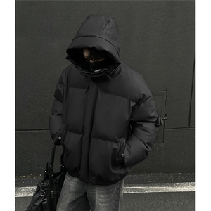 冬季潮牌棉衣男女宽松短款pu棉服加厚保暖棉袄情侣面包服立领外套图片
