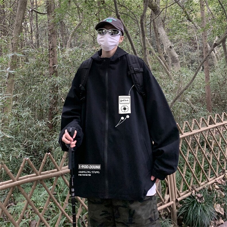电商DSA028-JKA21L125  100聚酯 春季新款港风连帽夹克男图片