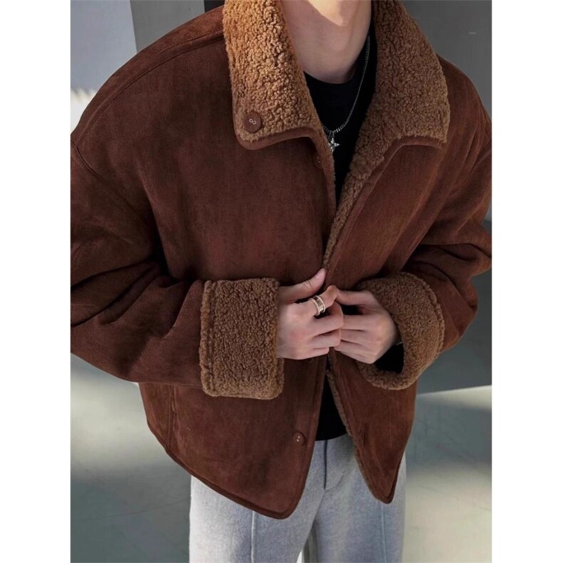 现货~双面穿皮毛一体麂皮绒夹克外套JK919P128，男装夹克，星座908