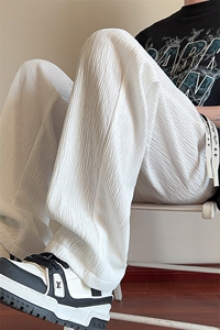 特批P32无差价2025春季港风垂感舒适休闲裤男潮流大码直筒裤K1346图片