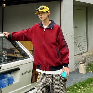 抖音得物高品质26春装美式高街重磅结构拼接织带立领卫衣外套CM42图片