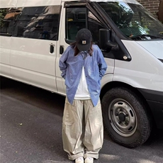 春秋季美式休闲痞帅青少年工装裤男女款日系潮牌高街伞兵裤子文艺，男装工装外套，星座1210-1