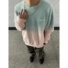 粉色渐变套头毛衣女慵懒风设计感小众水貂毛宽松针织上衣MY301，男装针织衫/毛衣，星座1116A（原606A-3）