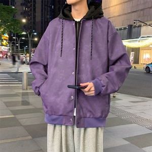 假两件机车服皮衣外套男高级感痞帅宽松休闲pu皮夹克JK0196-P93