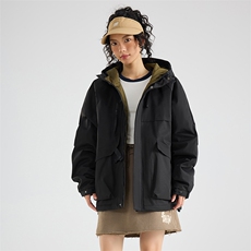 现货5W件冬季三防美式boxy解构连帽雪山冲锋衣棉衣男女棉服厚外套，男装夹克，电商A486-1