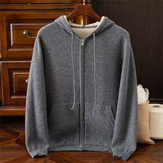 2024秋季新款羊绒帽衫休闲裤套装舒适休闲，男装休闲套装，米亚康羊绒