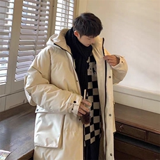 (网图)情侣长款羽绒服BT港风潮牌加厚连帽休闲313B-YJ2306-P120，男装羽绒服，星座313B