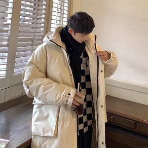 (网图)情侣长款羽绒服BT港风潮牌加厚连帽休闲  313B-YJ2306-P120图片