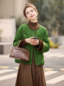 短款羽绒服女2025冬季新款小个子高级感超好看新中式G风提花外套图片