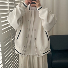 现货-春季呢子棒球服潮牌宽松时尚外套休闲呢子夹克-AJ23058-P115，男装夹克，电商A351