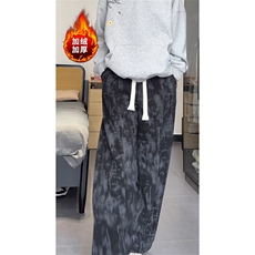 扎染卫裤冬季加绒美式复古hiphop阔腿休闲裤5D2132-TP3569，男装休闲裤，电商A102