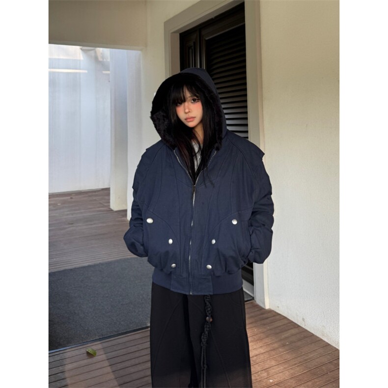座山雕连帽保暖夹克冬季宽松美式cleanfit工装棉服M0529-P125,男装夹克,星座308B-2