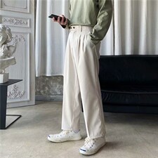 夏季坠感直筒西裤男薄宽松百搭韩版潮流休闲阔腿西装裤XK030-P35，男装西裤，星座1008-1