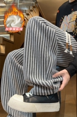 高克重480g雪尼尔鱼骨纹加厚银狐绒男休闲裤K24008J加绒特P40控78，男装卫衣，电商A001