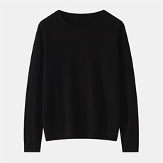 2025夏季新款圆领百搭显瘦长袖上衣打底衫，女装衬衫，星纬羊绒