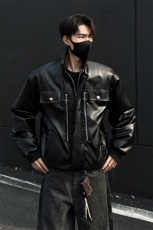 冬季宽松休闲PU皮棉衣潮加棉加厚外套XZ811A-WH020-P128，男装棉衣，星座808B