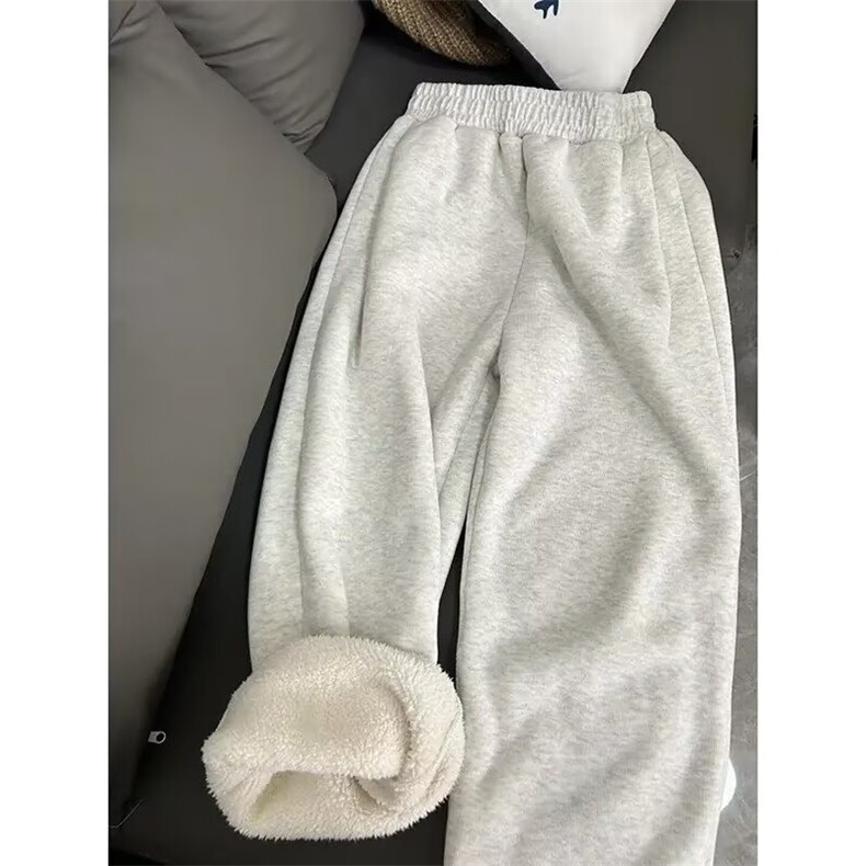 羊羔绒东北厚棉裤运动裤女加绒卫裤冬季休闲裤直筒裤LB45711-P40图片