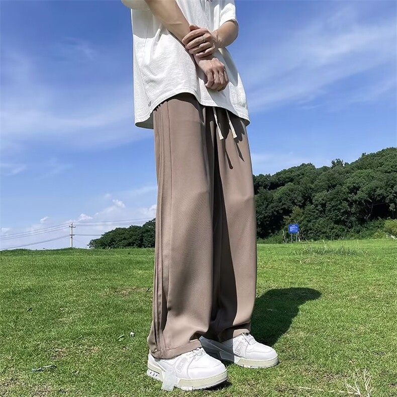 美式条纹裤男夏季潮牌高街垂感直筒拖地裤百搭宽松休闲裤L32-p36,男装休闲裤,星座1008