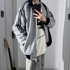 抖音得物高品质美式高街重磅结构设计拼接织带立领卫衣外套CM42，男装卫衣，电商A486