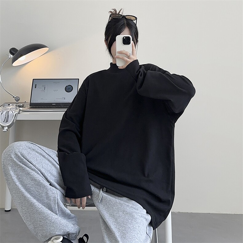 德绒纯色打底衫HD1318-TP18控38可二开休闲女卫衣自拍风T恤男,男装T恤,电商A102