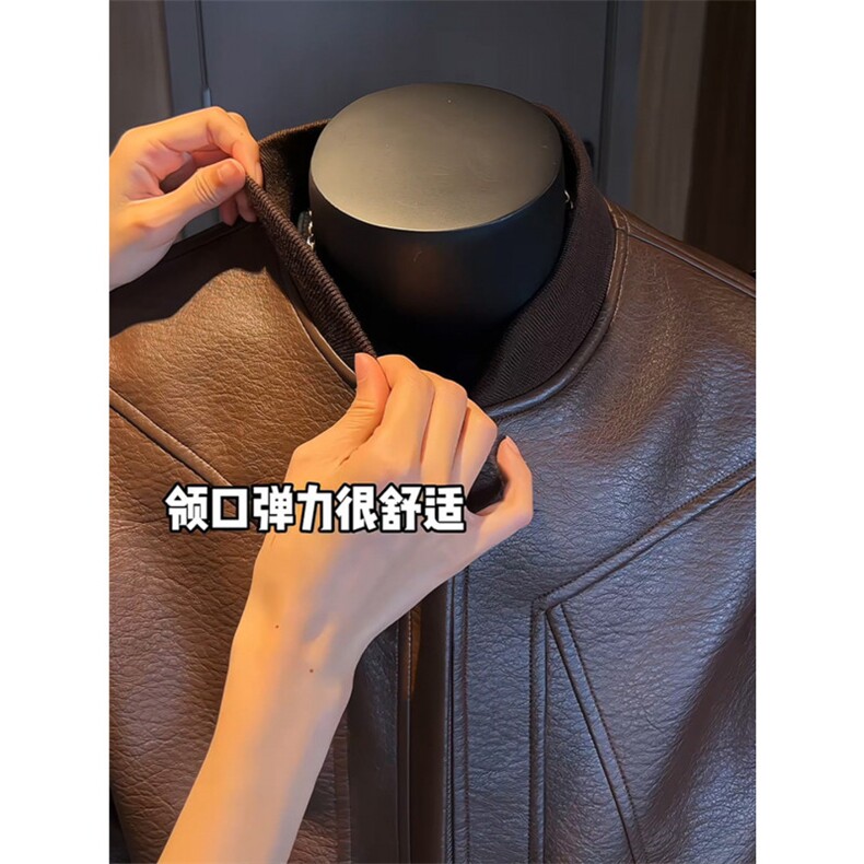 1506-1/J26031/P67美式解构pu皮衣外套男款cleanfit棒球服短款,男装皮衣,星座1506-1