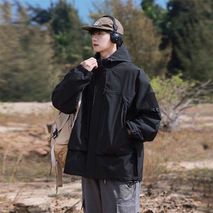 春款现货中性风三防户外夹克男连帽冲锋衣外套DSA157B-J127-P65图片