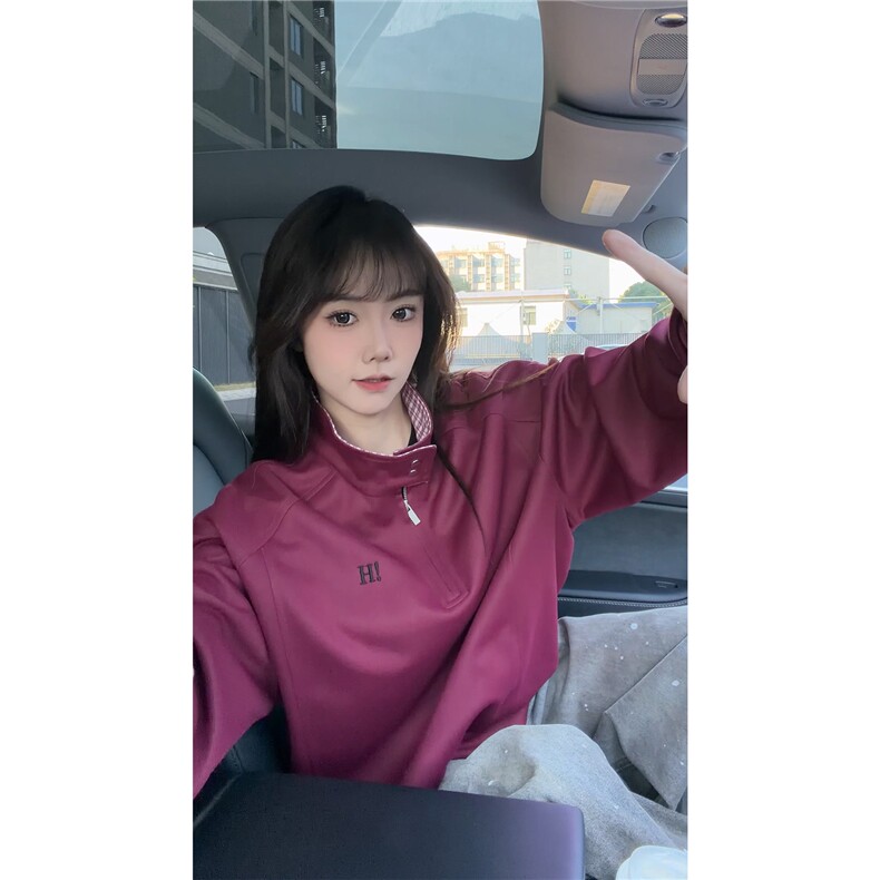秋冬男士美式半拉链立领运动卫衣男女潮牌秋季情侣外套Polo衫p55,男装Polo衫,电商B319