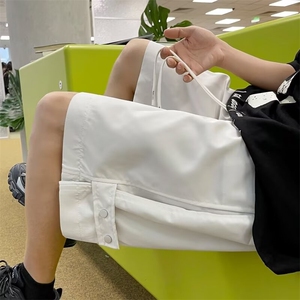 夏季潮潮牌直筒休闲裤男休闲裤宽松型青春流行纯色五分裤 D105图片