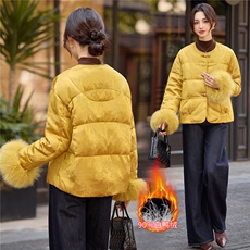 2025冬装新款时尚新中式90绒羽绒服外套，女装羽绒服，曼琳思菲
