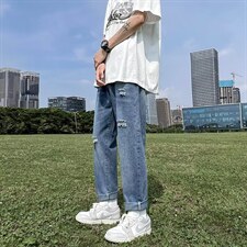 牛仔裤男夏季潮大码休闲裤子高街设计N321P38，男装牛仔裤，星座1116-2