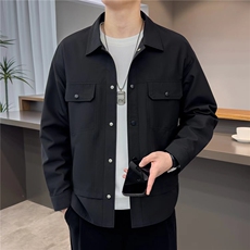 C6-P85翻领外套男士春秋季潮牌高级感衬衫男款春装痞帅工装夹克，男装夹克，星座703-1