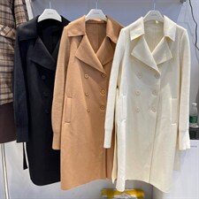 冬款韩版针织袖呢料大衣，女装毛呢外套，cosette(4F)