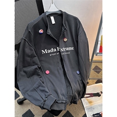 美式复古cleanfit外套春秋潮牌设计感夹克徽章棒球服男WB492-P82，男装夹克，星座412-3